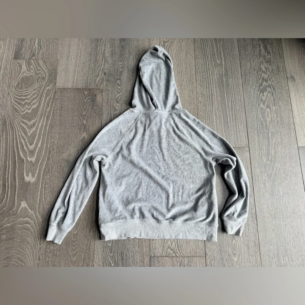 J. Crew Gray Pullover Hoodie in Velour Size XS